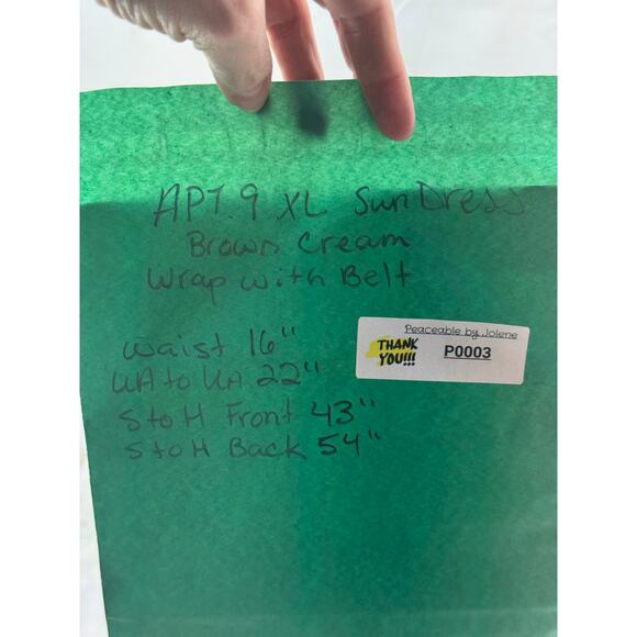 APT. 9 Women’s Brown and Cream Wrap Sundress - Size XL - Picture 8 of 8